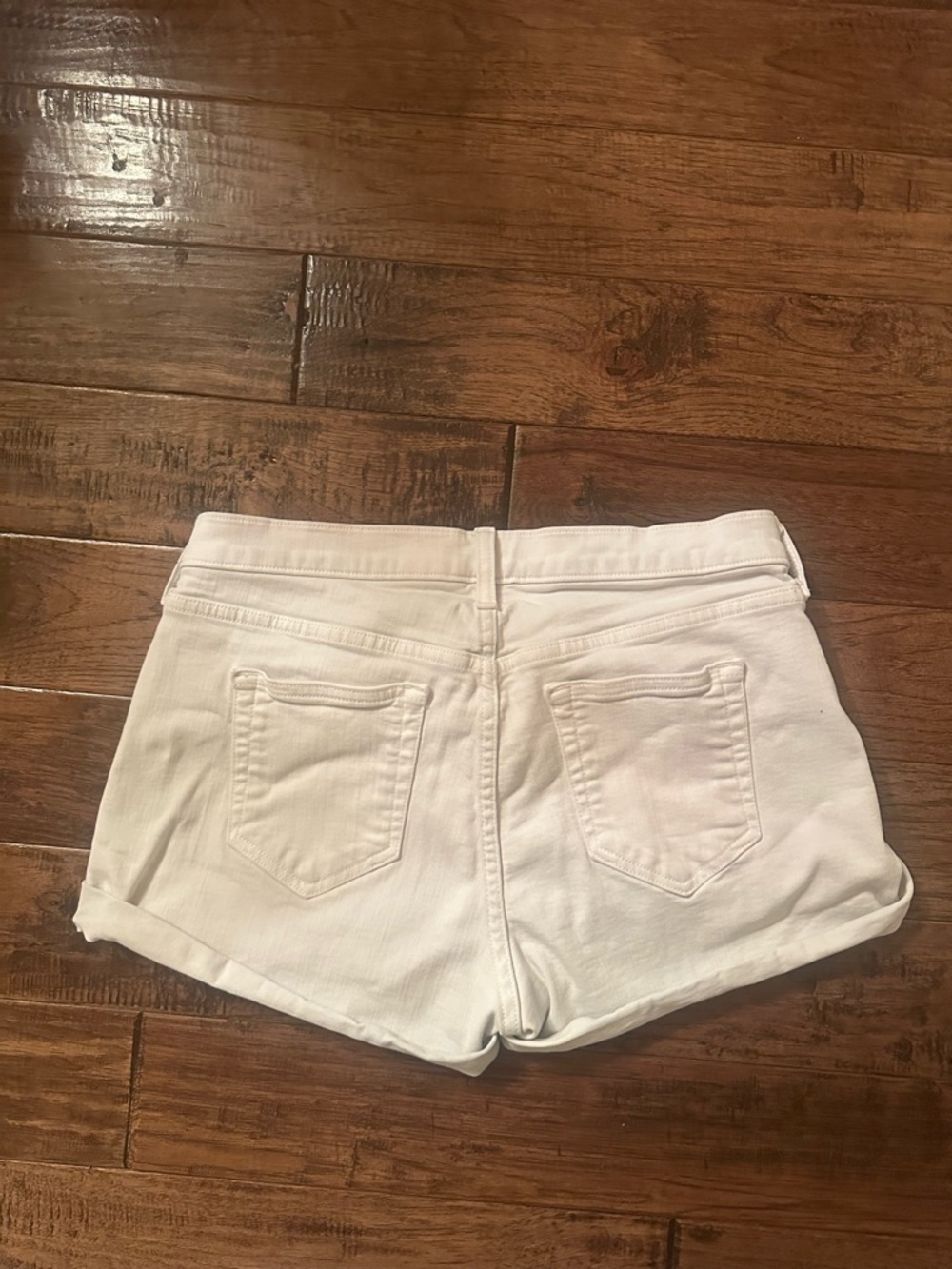 J. Crew White Denim Cuffed Women's Shorts - Picture 2 of 3